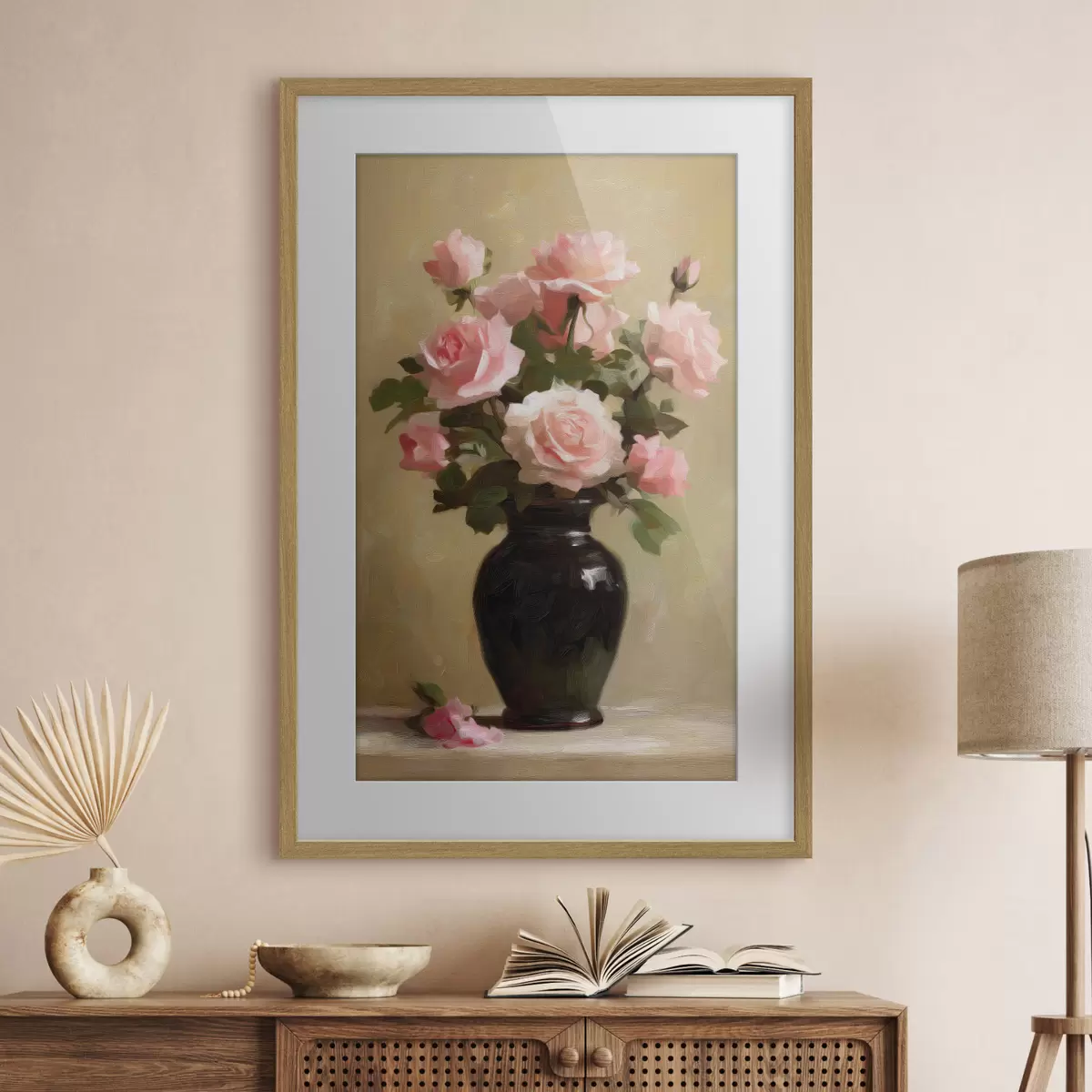 Poster Vaas met rozen f48125