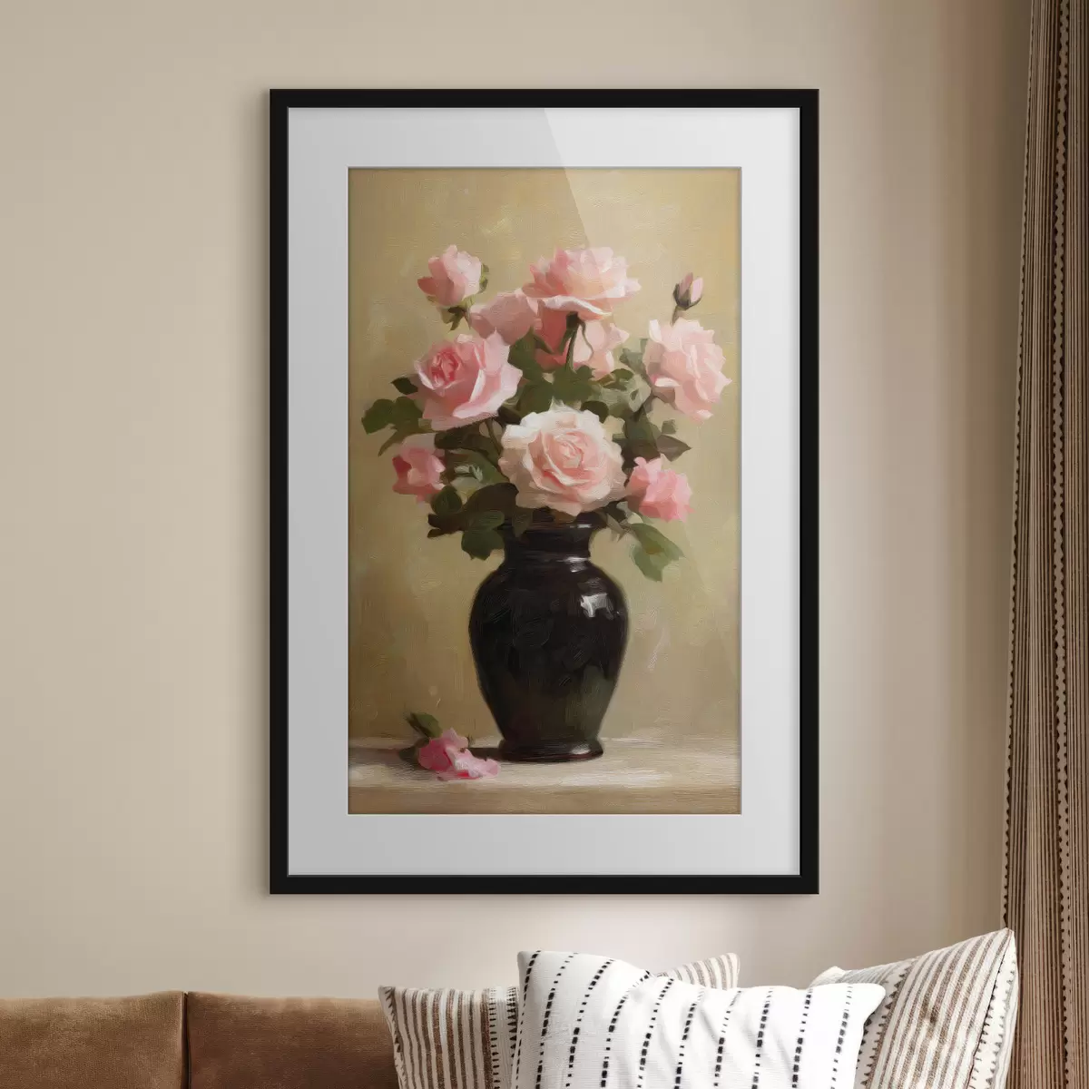 Poster Vaas met rozen f48125
