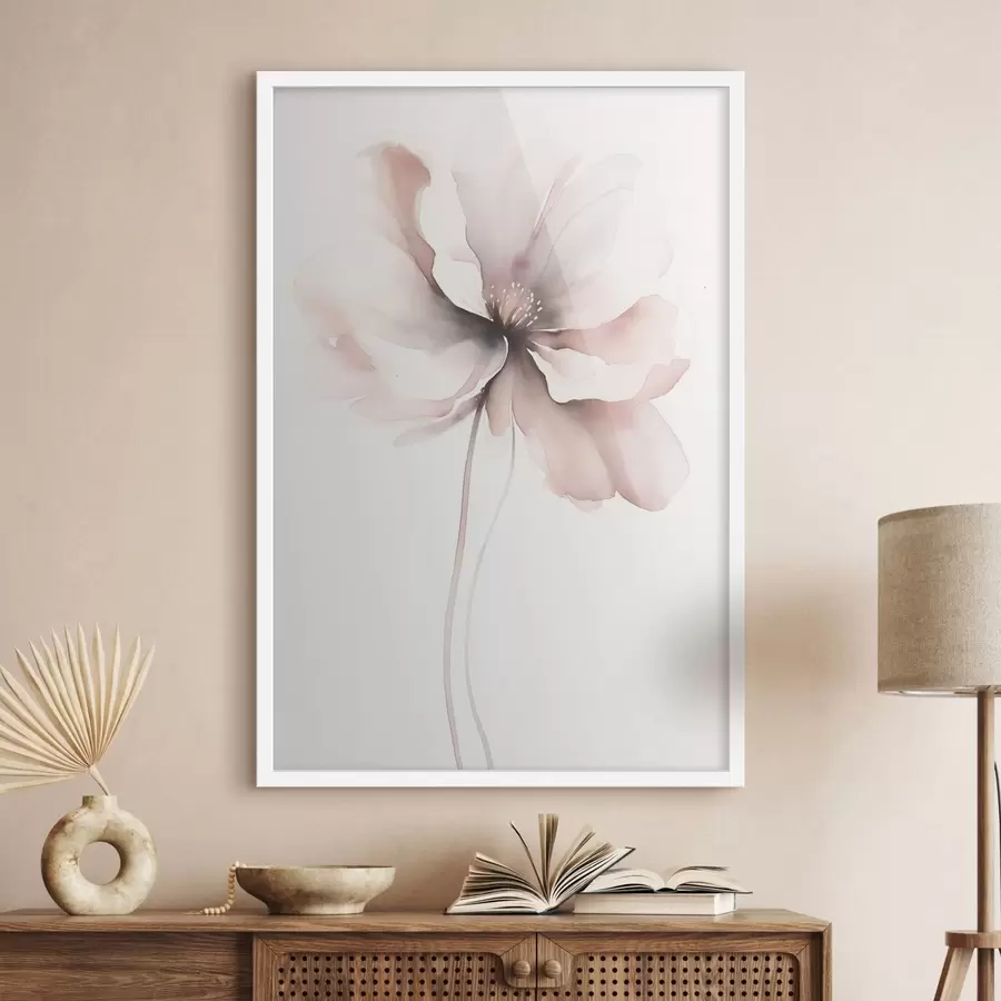 Fotobehang delicate bloem in waterverf f48073