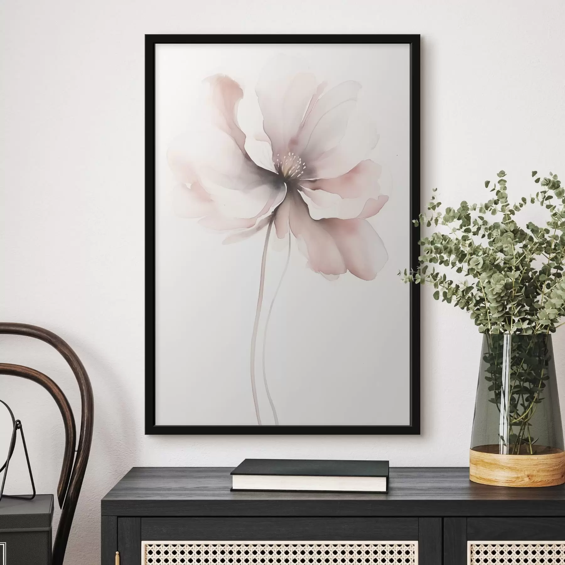 Fotobehang delicate bloem in waterverf f48073