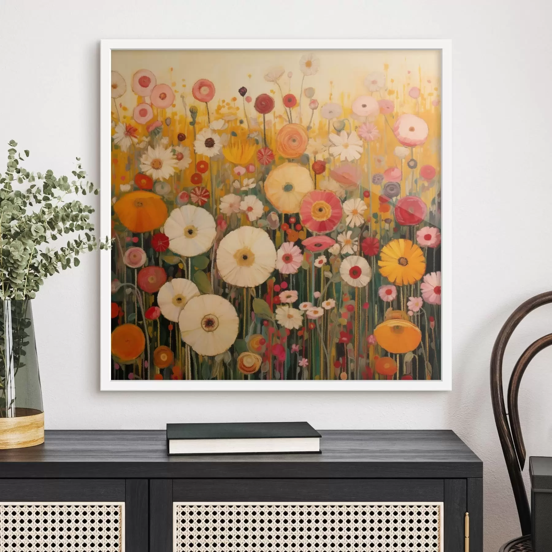 Fotobehang levendig sierbloemenveld f48112