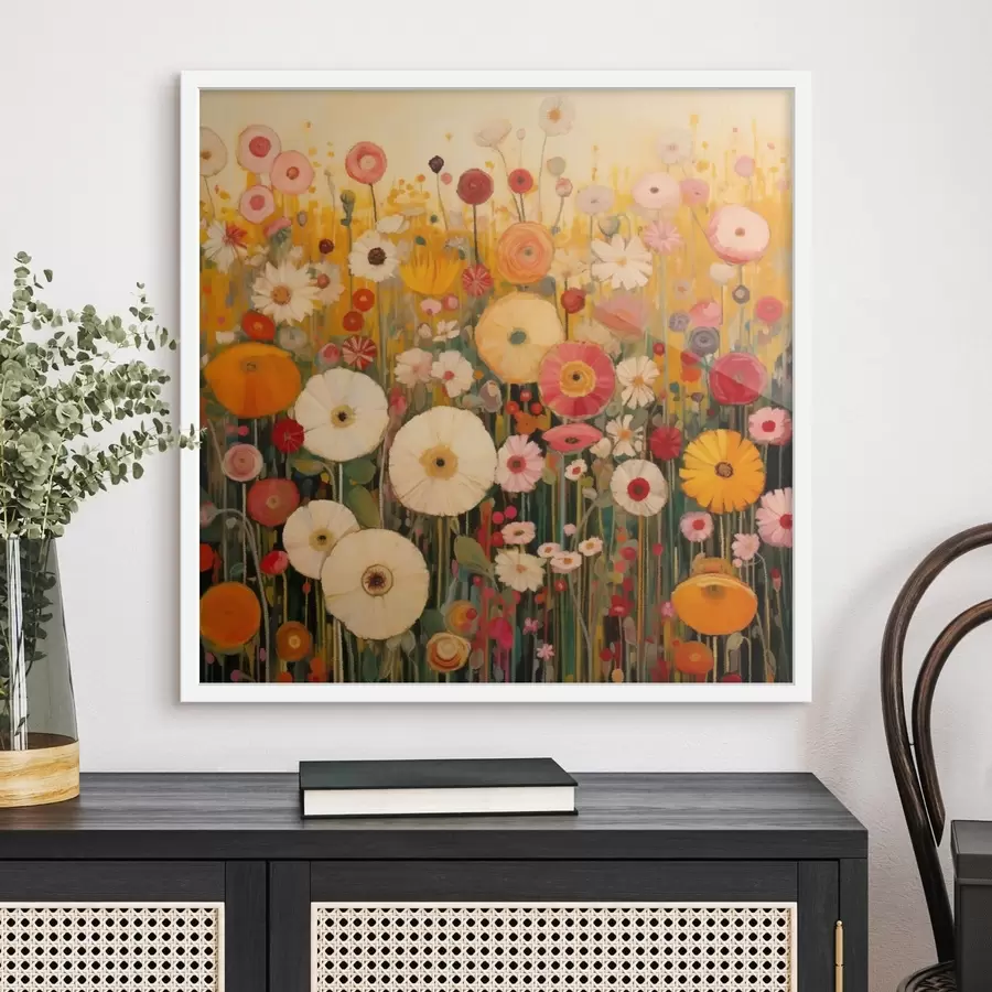 Fotobehang levendig sierbloemenveld f48112