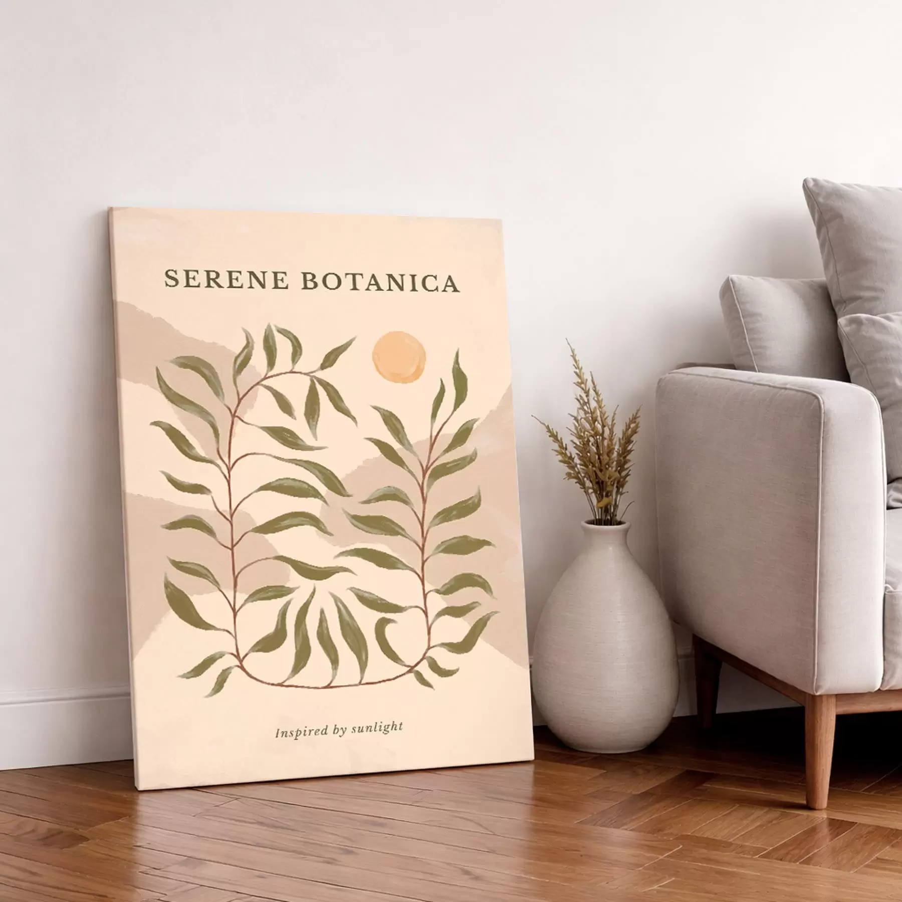  Schilderijen Botanische poster met tekst 'Serene Botanica' s48022
