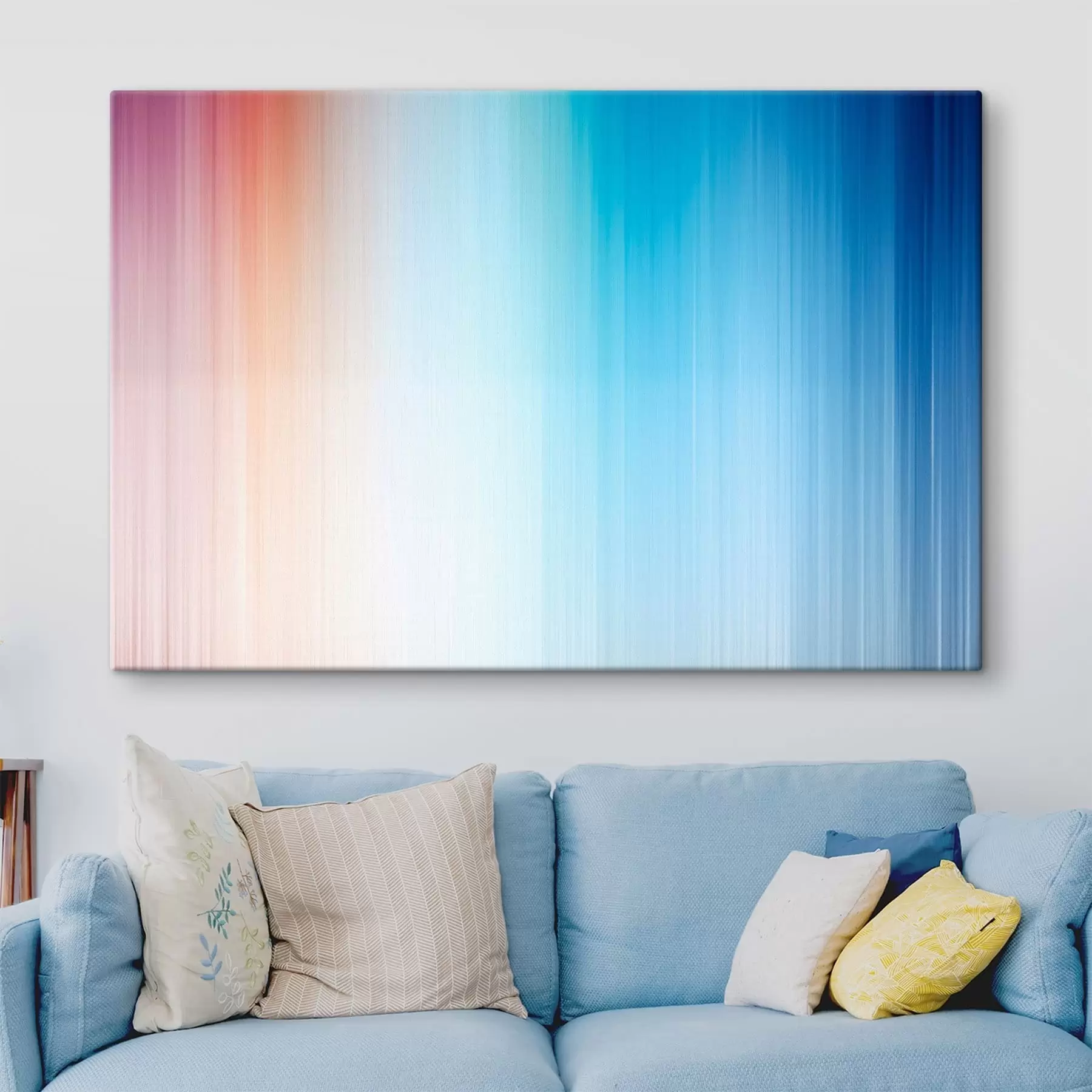  Schilderijen Vloeiende overgang van warm naar blauw s48090