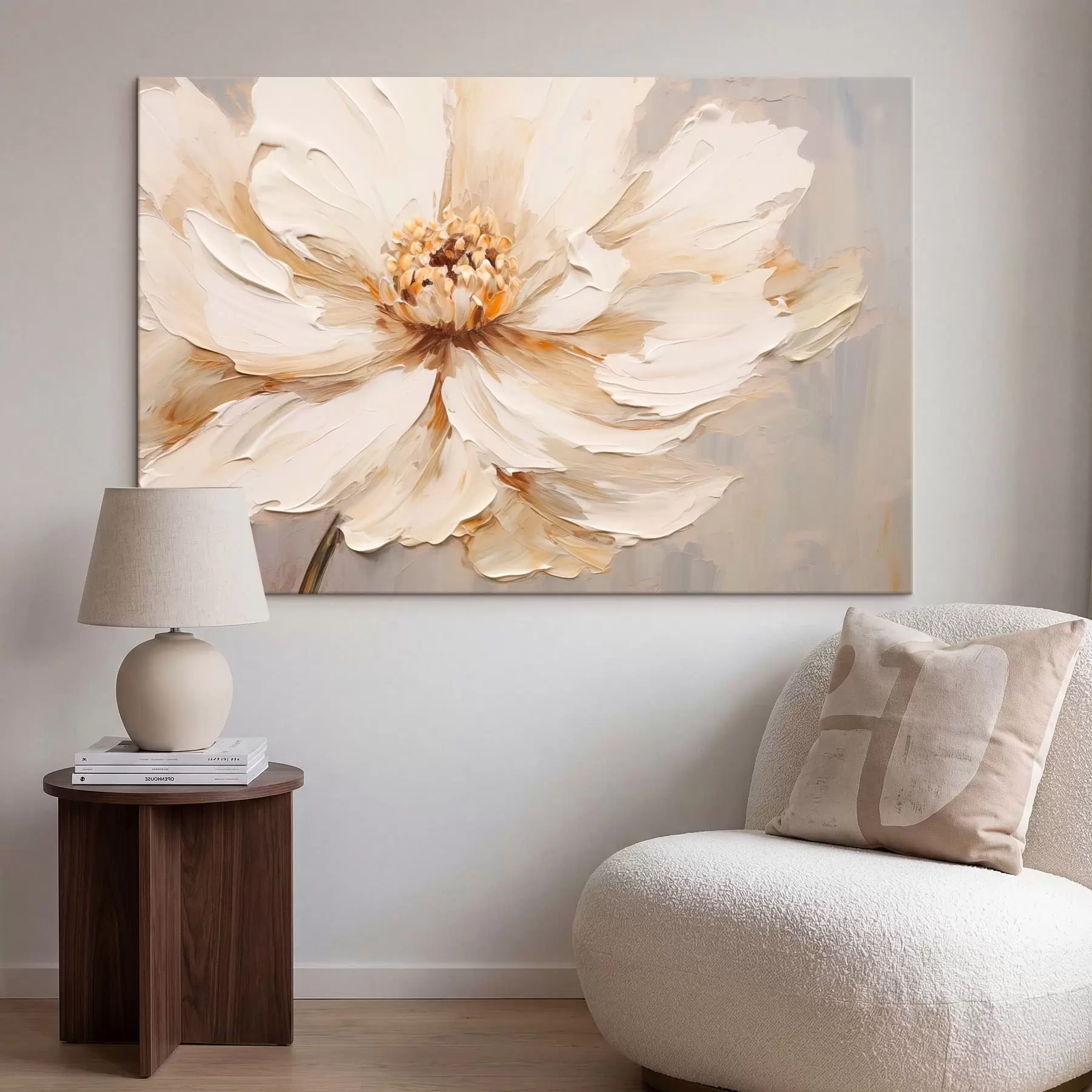  Schilderijen Close-up van licht gestructureerde bloem s48092