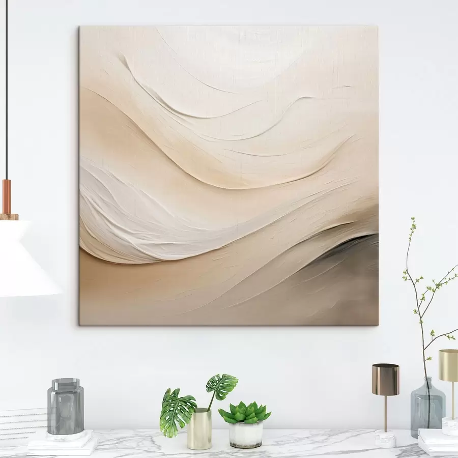 Fotobehang Gelaagde beige golven met zachte textuur s48099