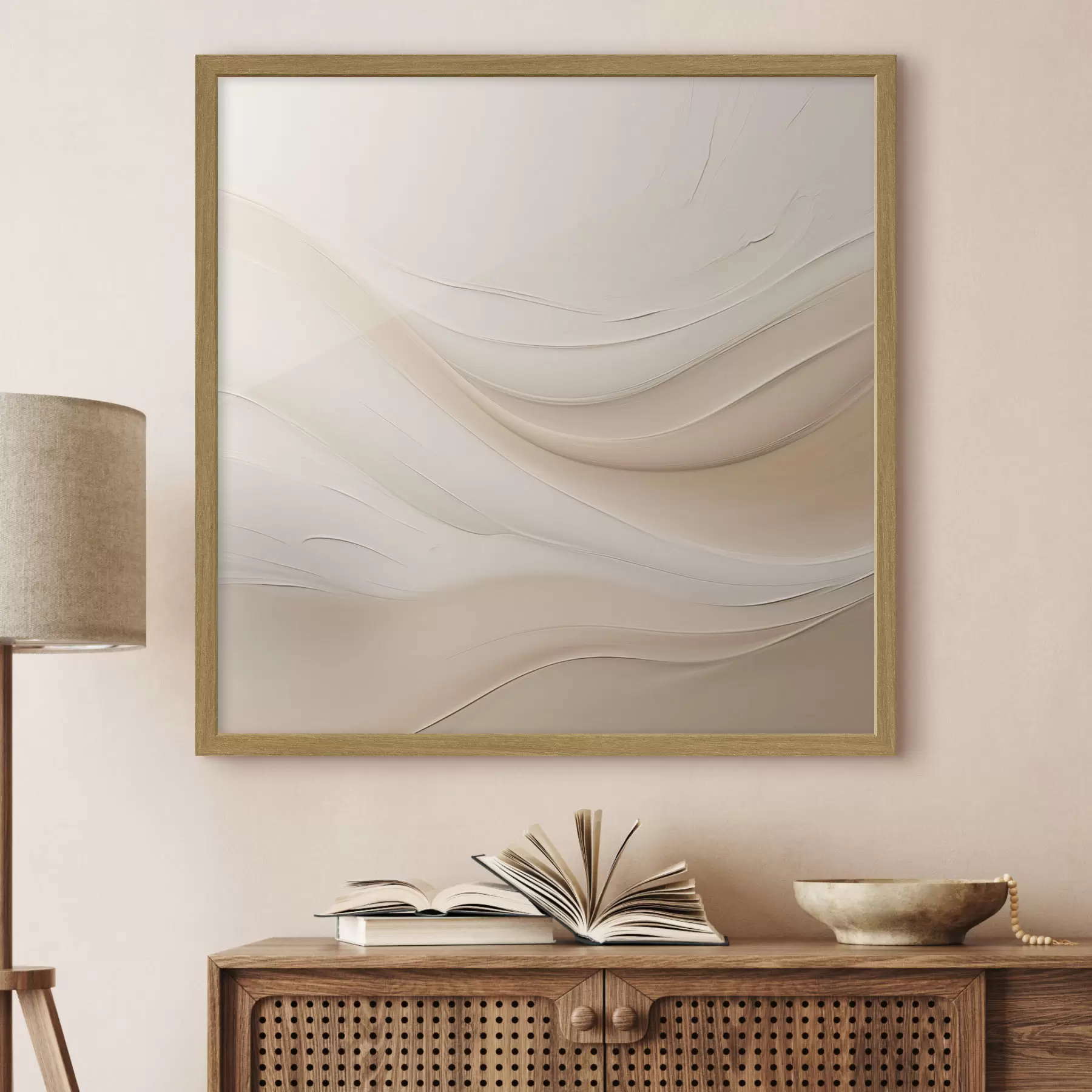 Fotobehang Minimaal lichtgekleurd golfpatroon f48097