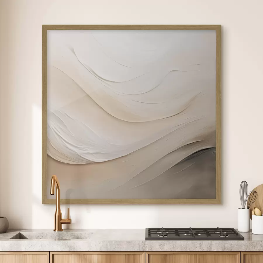 Fotobehang Gelaagde beige golven met zachte textuur f48099