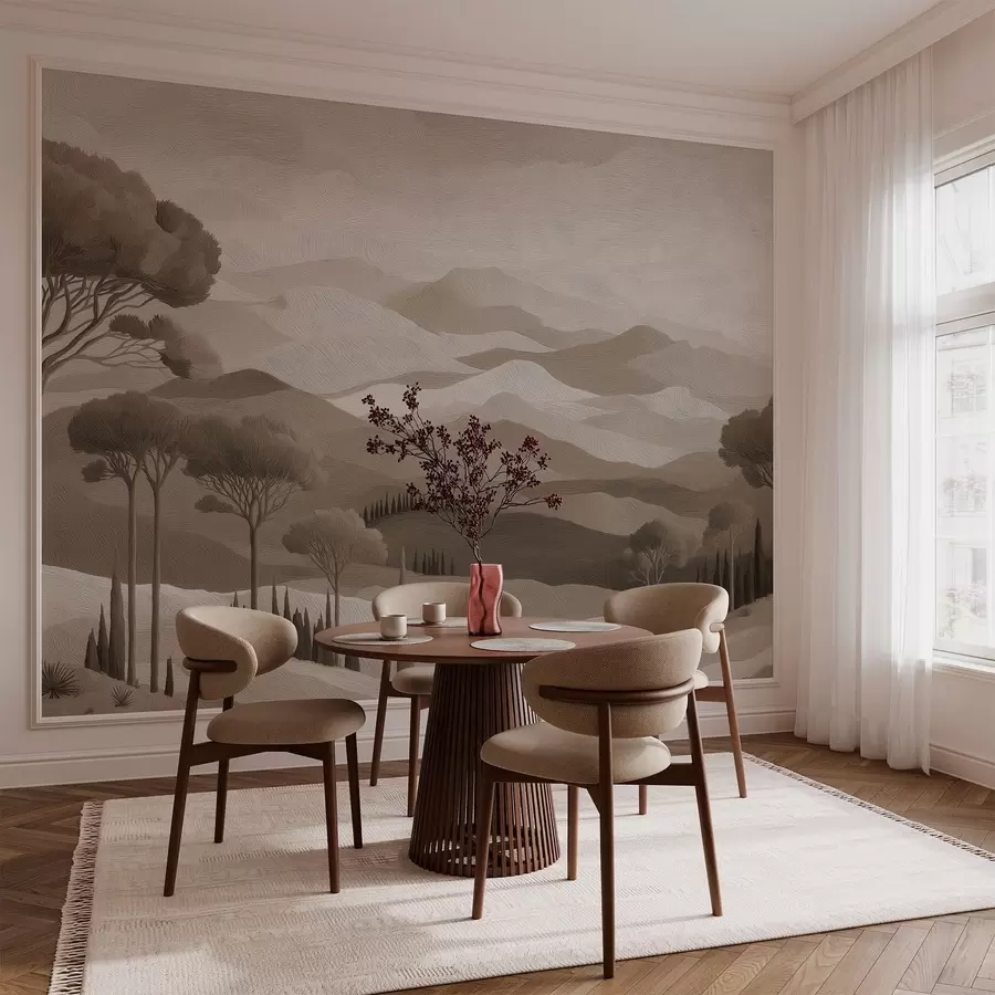 Fotobehang Landschap in olieverfstijl w05258v1