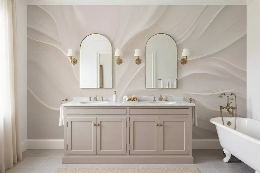 Fotobehang Delicate doorschijnende bladeren aan een tak w05267