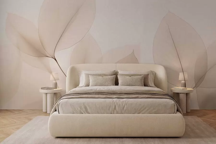 Fotobehang Witte bloem met fijne lijn w05268