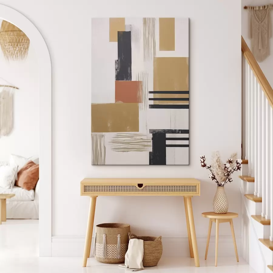  Schilderijen Moderne abstractie met imitatie van versleten textuur s48160