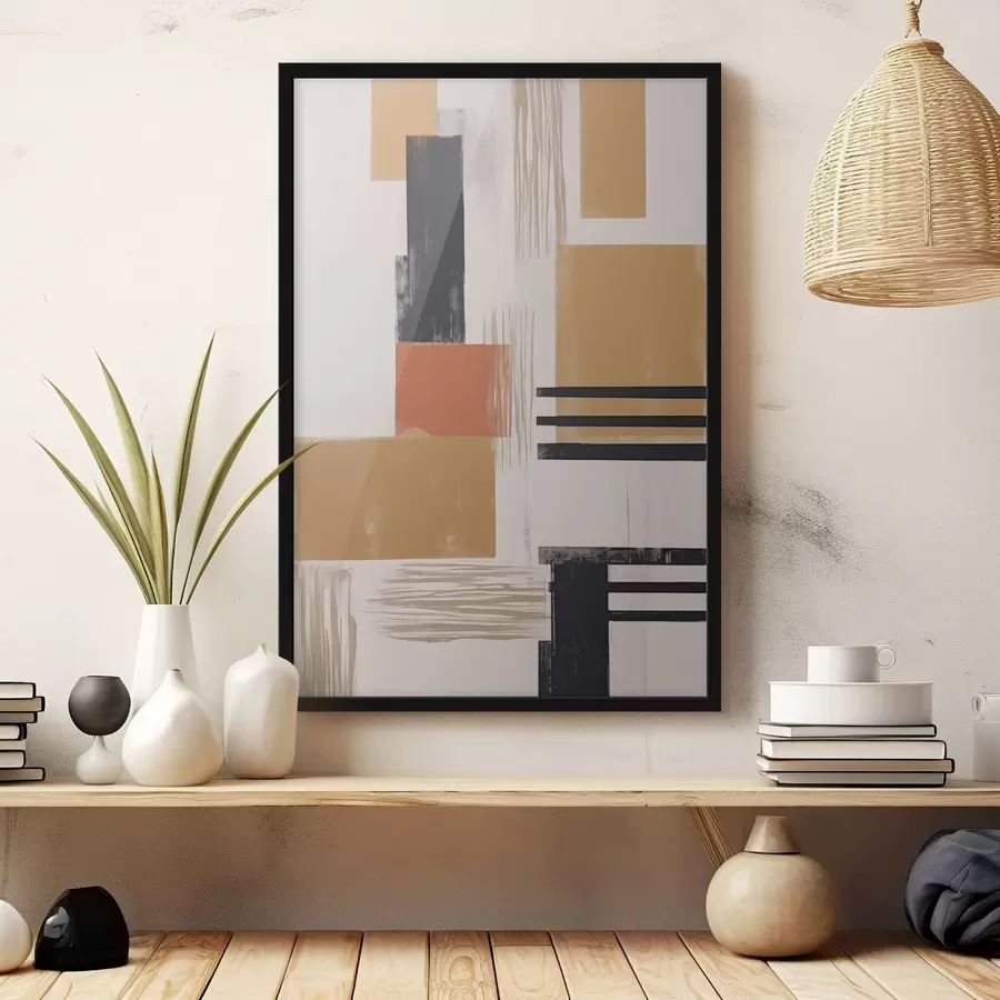 Fotobehang Moderne abstractie met imitatie van versleten textuur f48160