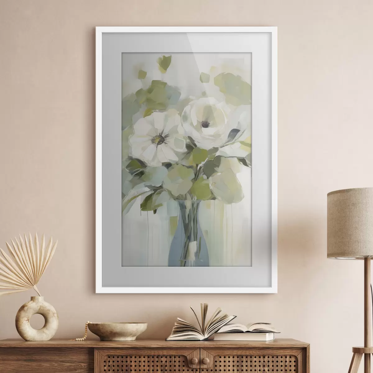 Poster Bloemen in een vaas imitatie schilderij f48167