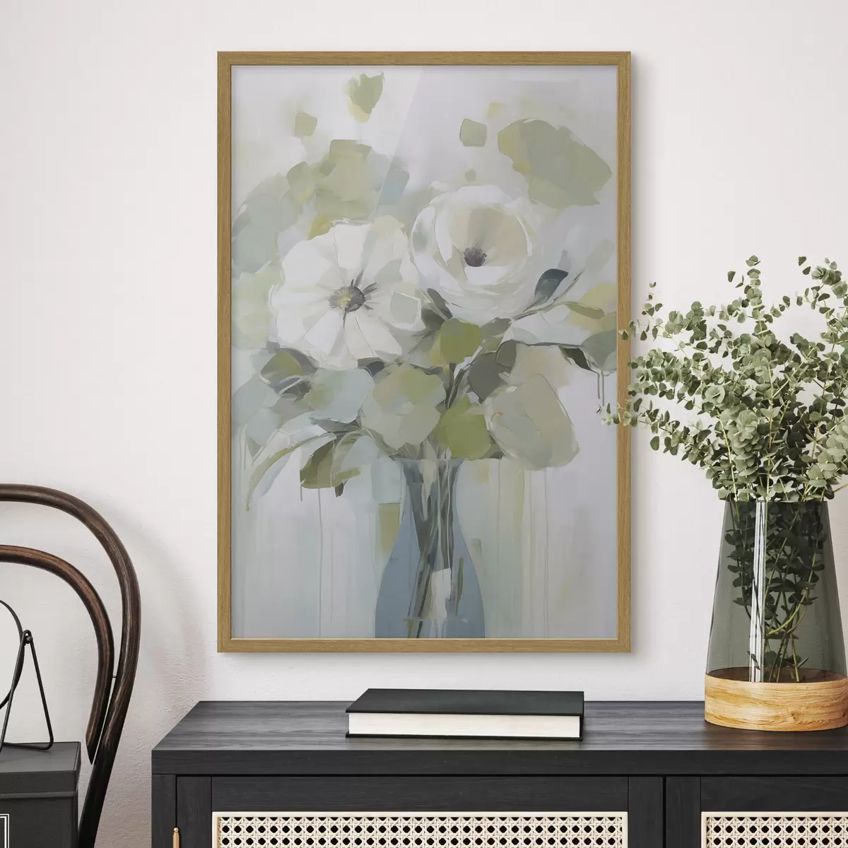 Poster Bloemen in een vaas imitatie schilderij f48167