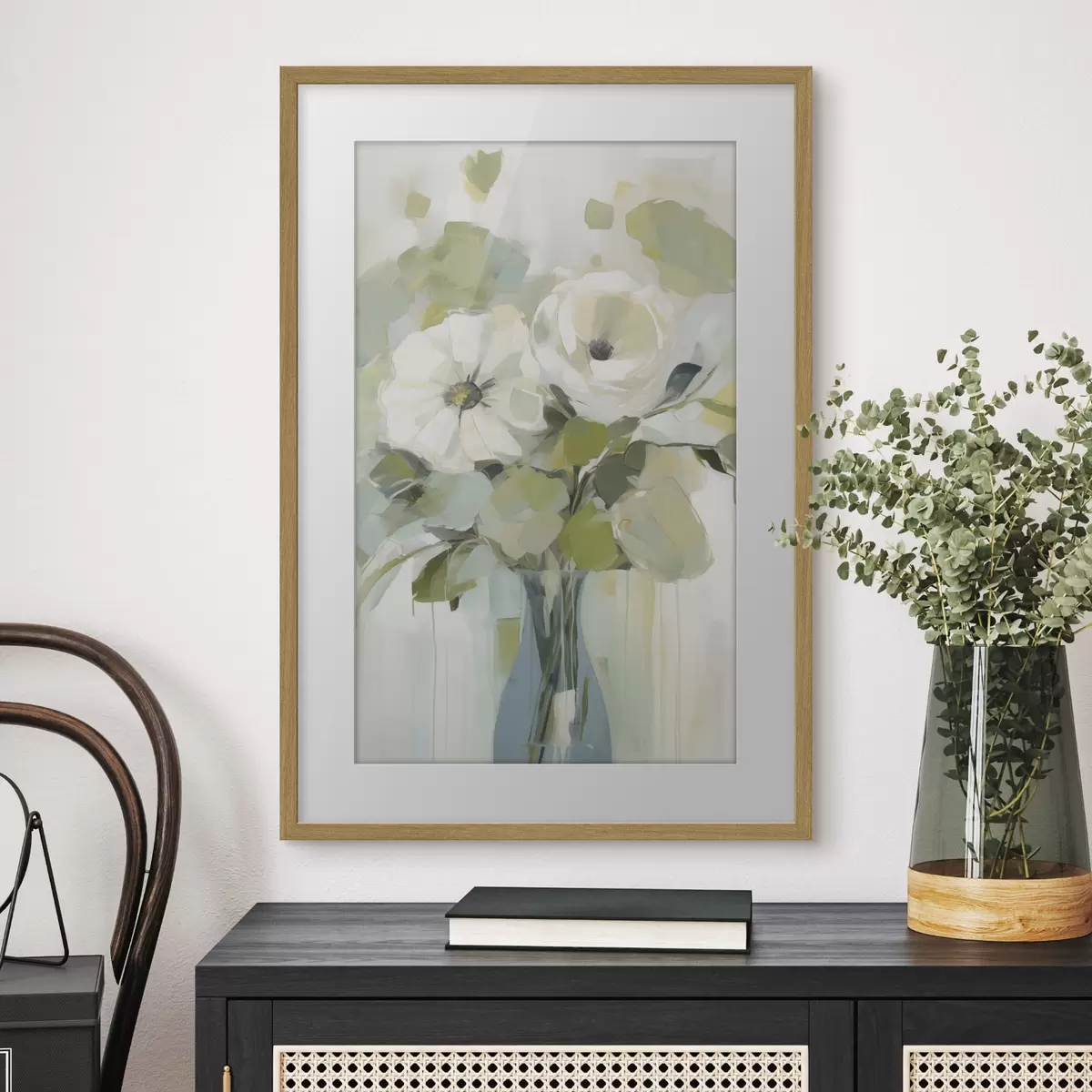 Poster Bloemen in een vaas imitatie schilderij f48167