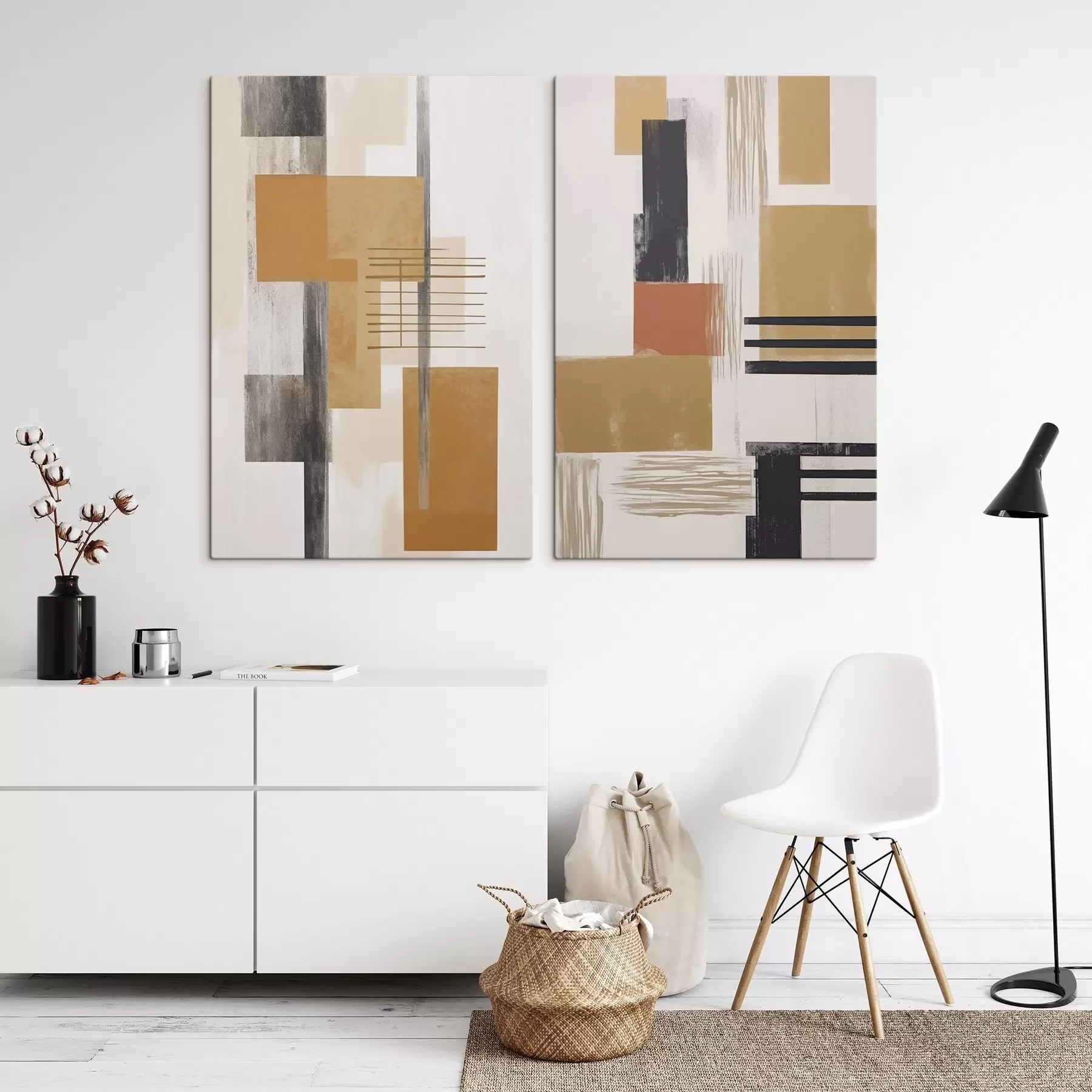  Schilderijen Abstractie met imitatie van versleten textuur m30118