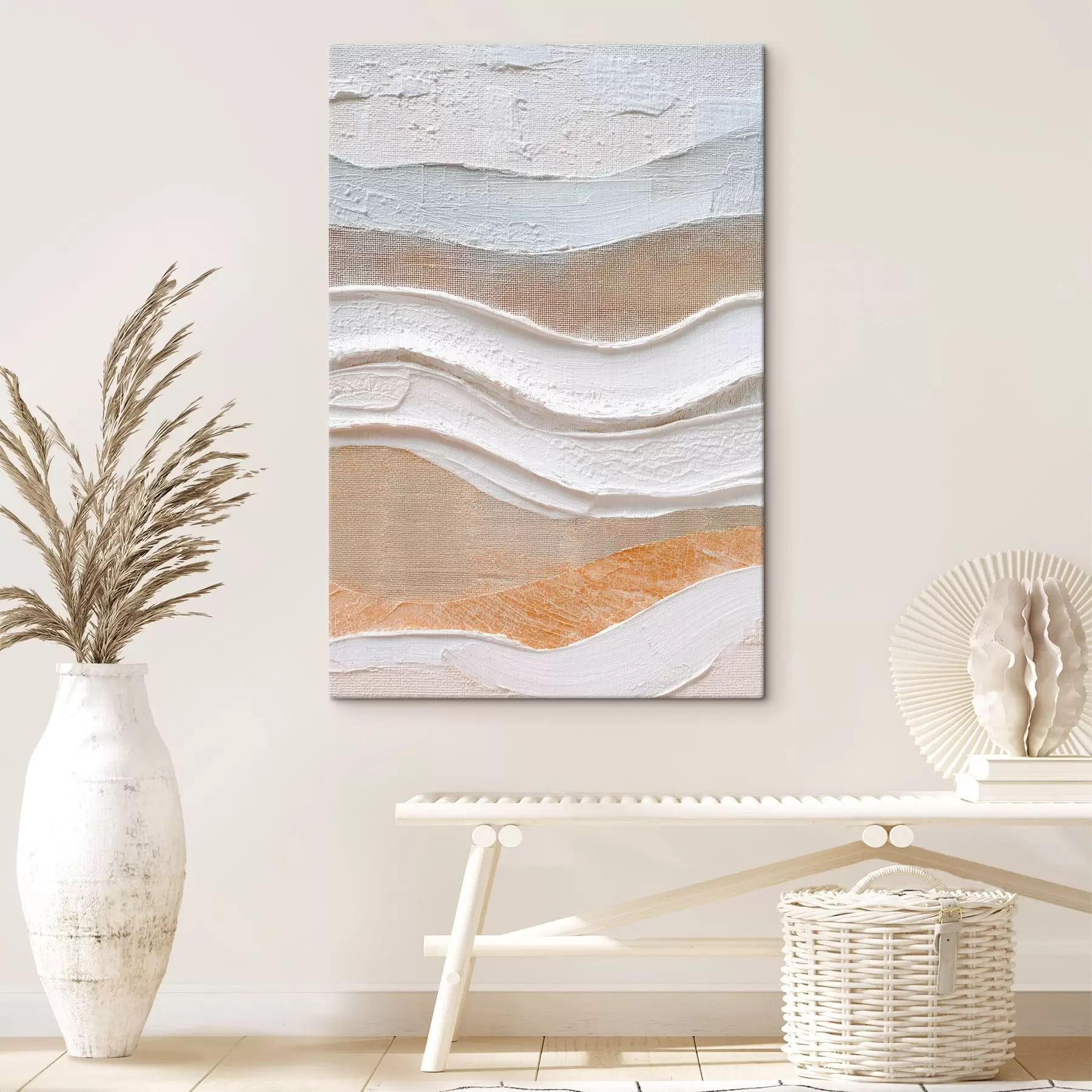  Schilderijen Getextureerde compositie met krachtige penseelstreken in een minimalistische stijl s47965