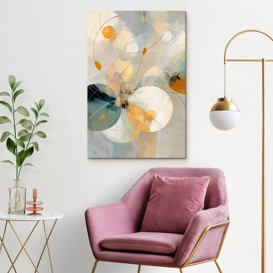  Schilderijen Samenstelling van doorschijnende bollen en gestructureerde vlekken s47985