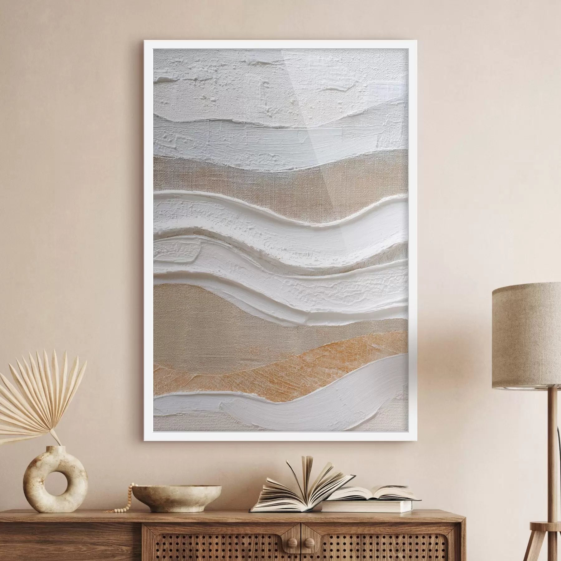 Fotobehang Getextureerde compositie met krachtige penseelstreken in een minimalistische stijl f47965