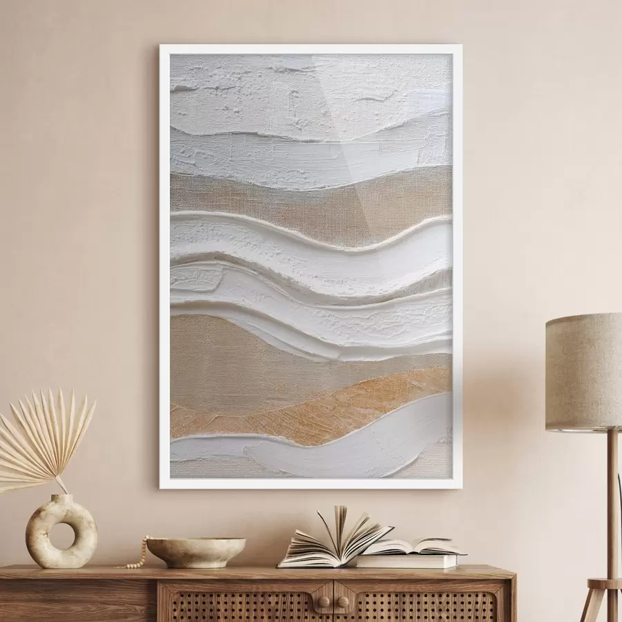 Fotobehang Getextureerde compositie met krachtige penseelstreken in een minimalistische stijl f47965