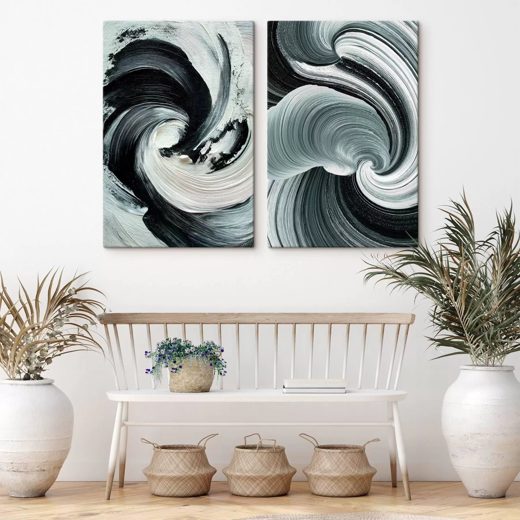  Schilderijen Expressieve monochrome compositie met volumetrische textuur m30041