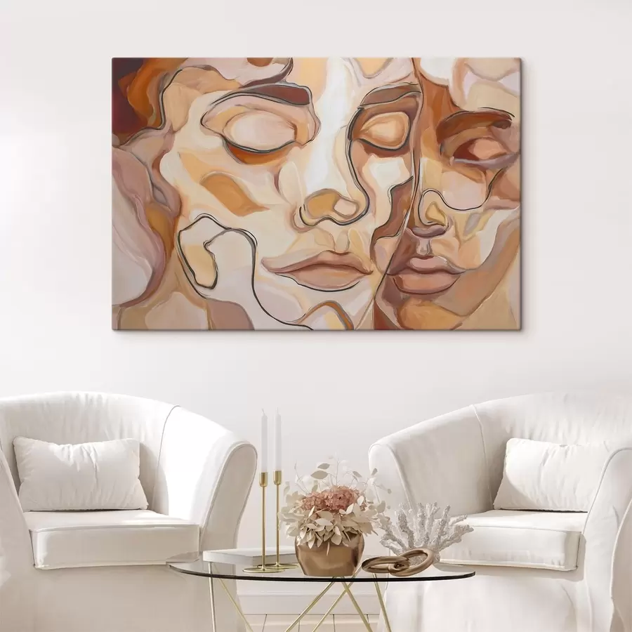  Schilderijen Abstract portret van een vrouw en een man s48174