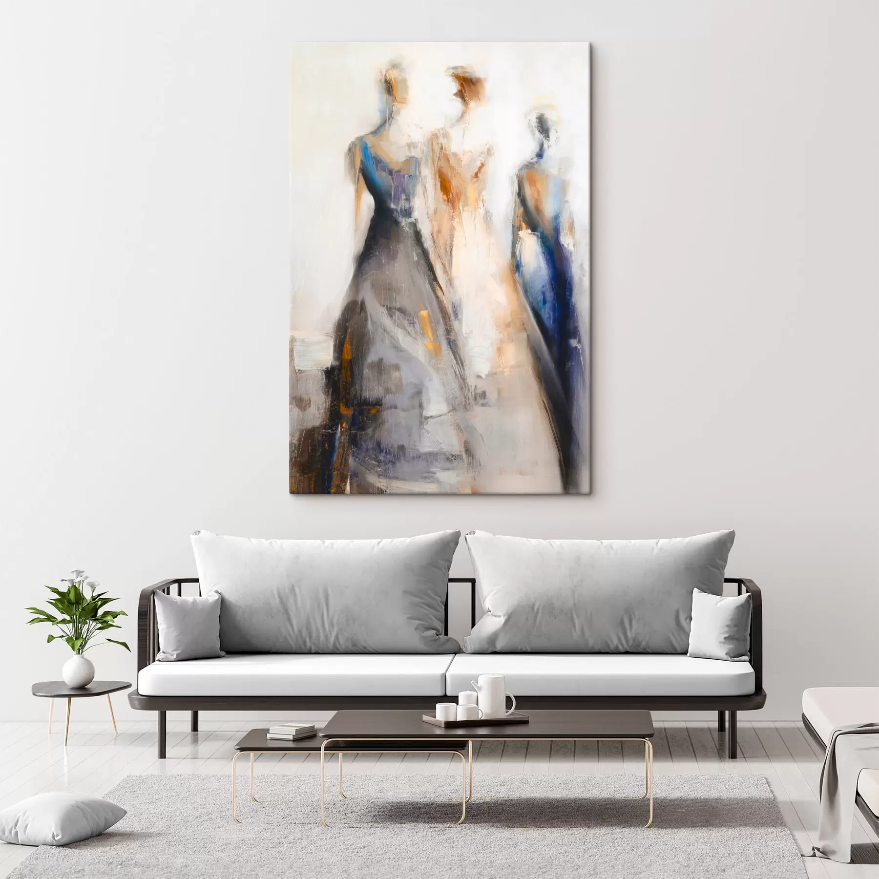  Schilderijen Elegante abstracte vrouwelijke silhouetten s48179