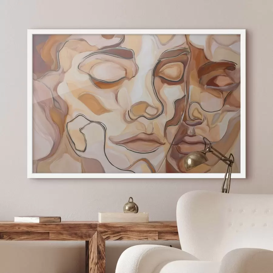 Fotobehang Abstract portret van een vrouw en een man f48174