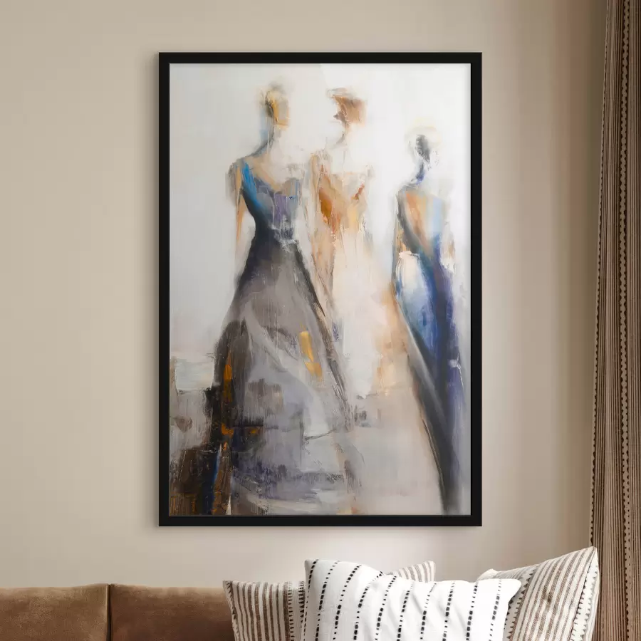 Fotobehang Elegante abstracte vrouwelijke silhouetten f48179