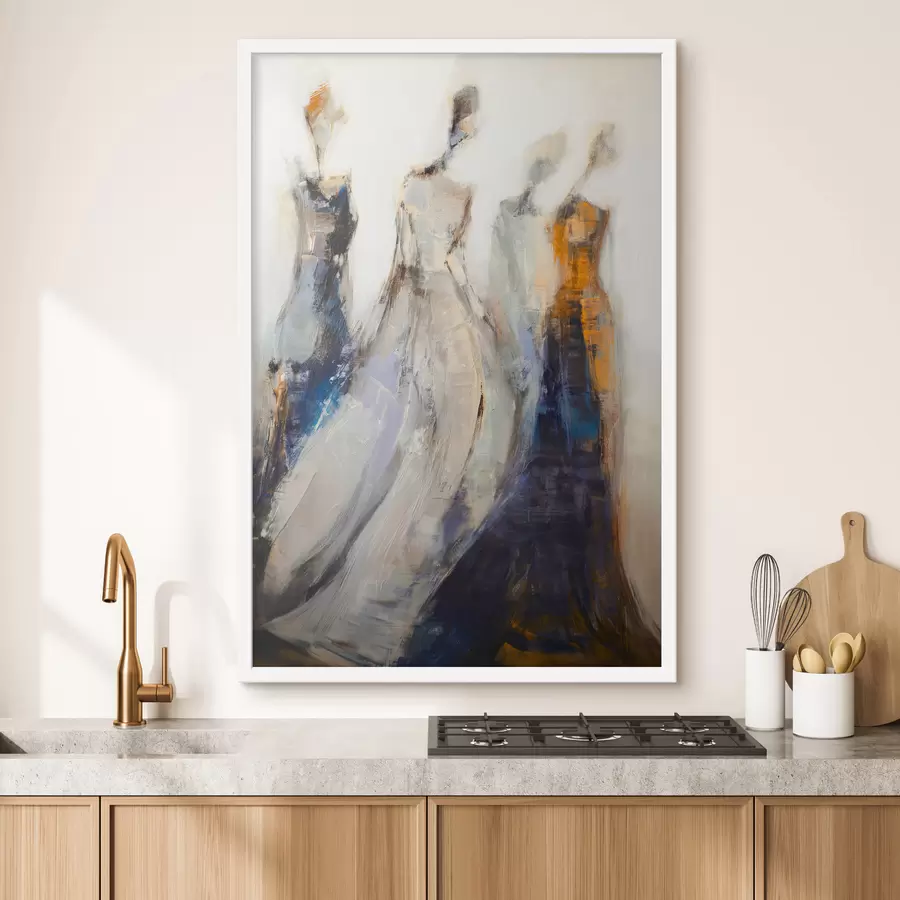 Fotobehang Elegante abstracte vrouwelijke silhouetten f48180