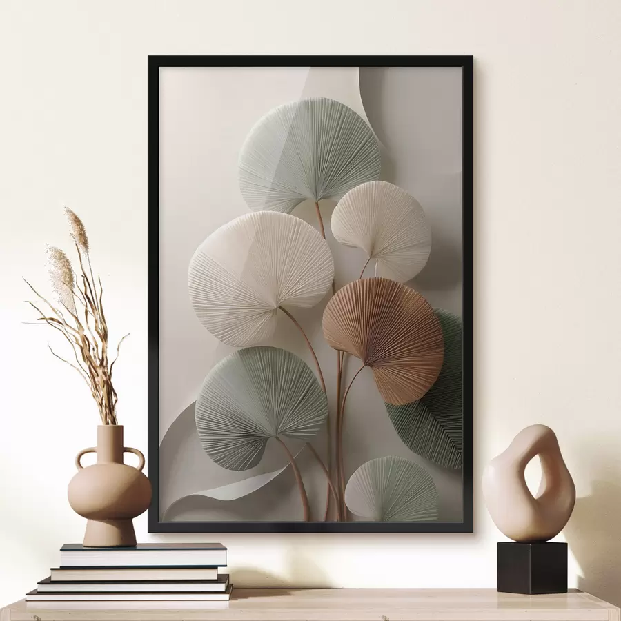 Fotobehang Abstracte compositie met bladeren f48224