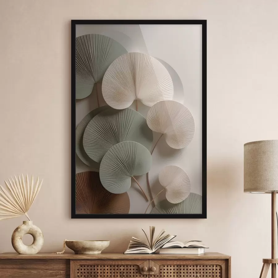 Fotobehang Abstracte compositie met bladeren f48225