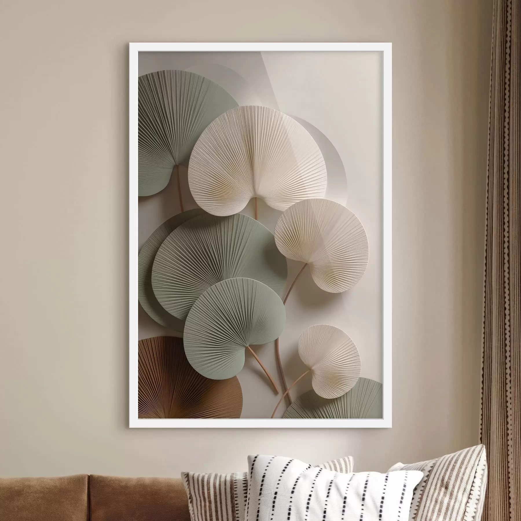 Fotobehang Abstracte compositie met bladeren f48225