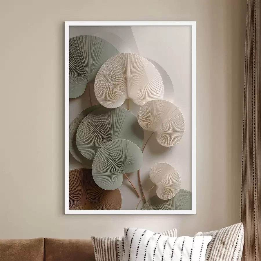 Fotobehang Abstracte compositie met bladeren f48225