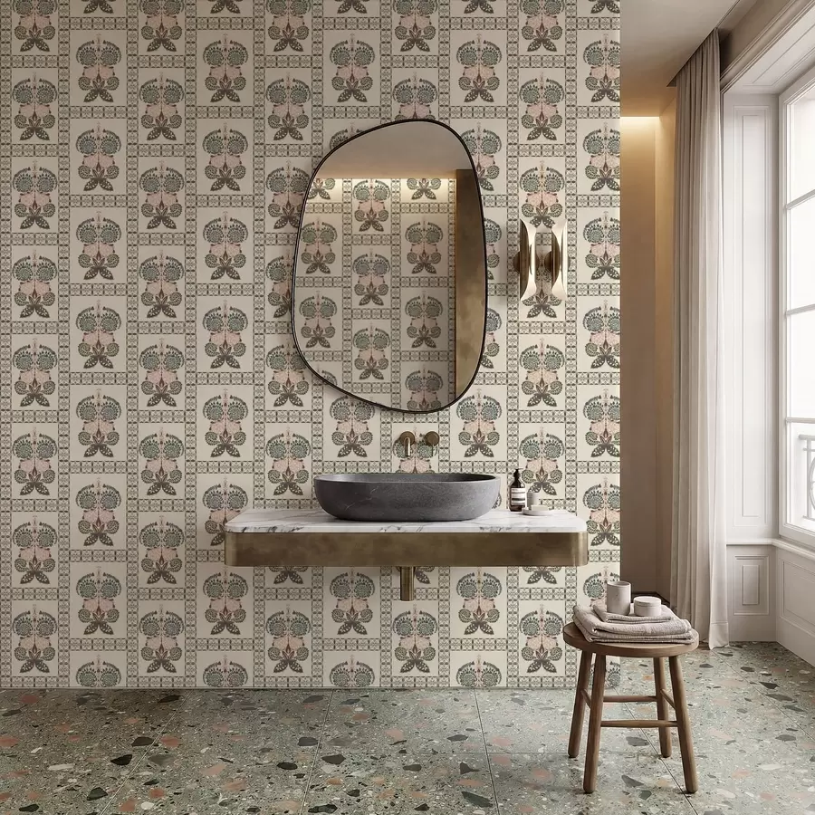 Fotobehang Decoratief patroon met vlinders en bloemen a01125