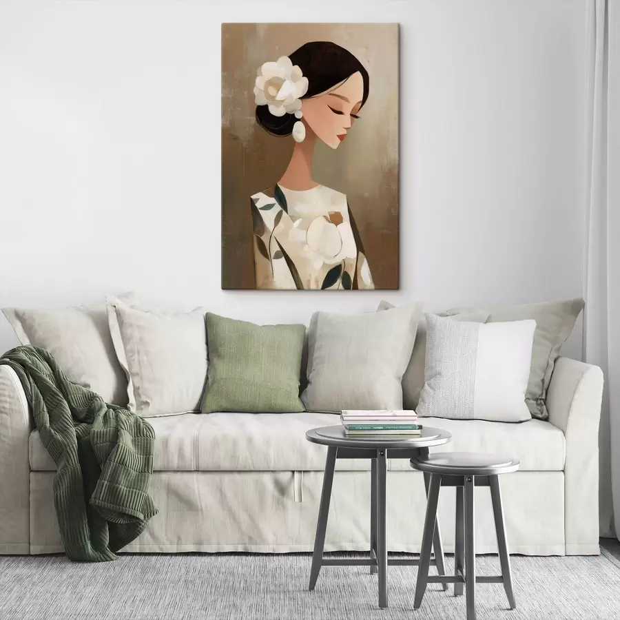  Schilderijen Meisje met bloemen in haar haar s48232