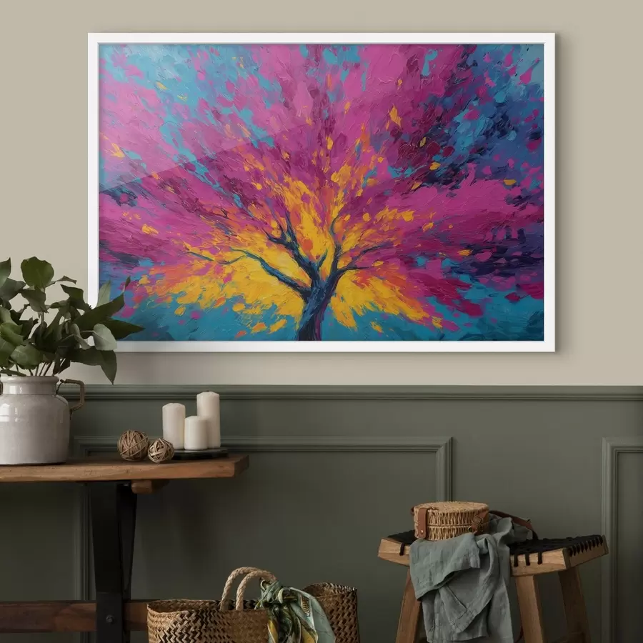 Fotobehang Gekleurde boom f48228