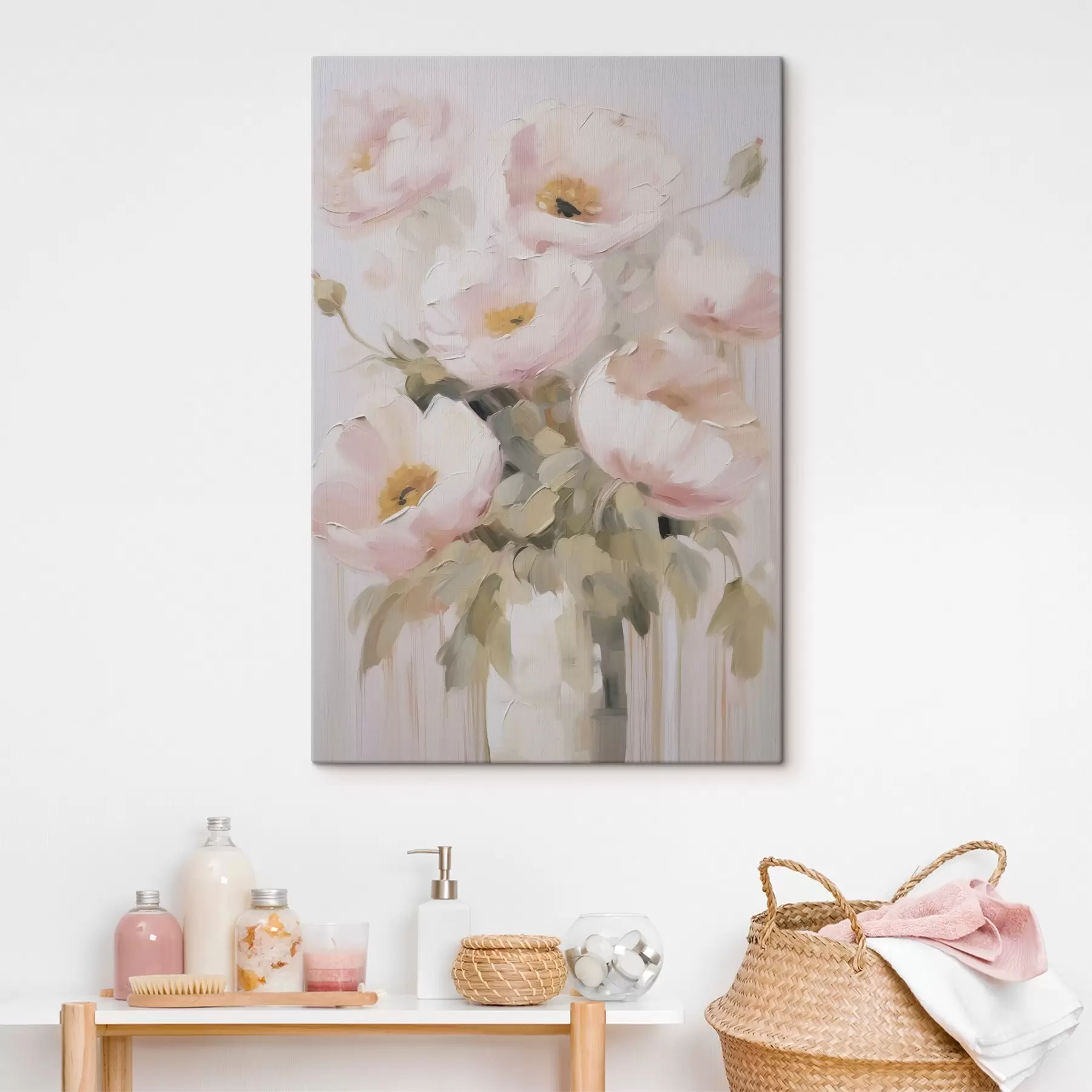  Schilderijen Abstracte bloemen in een vaas, imitatie van een schilderij s48264