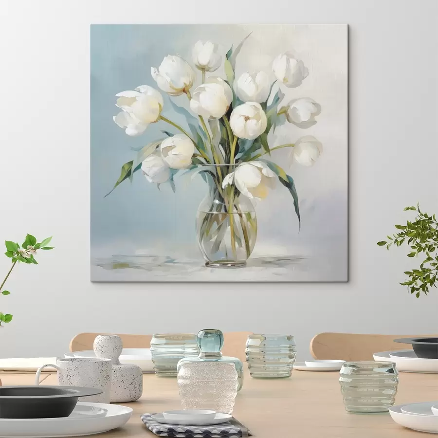  Schilderijen Tulpen in een vaas imitatieschilderij s48266