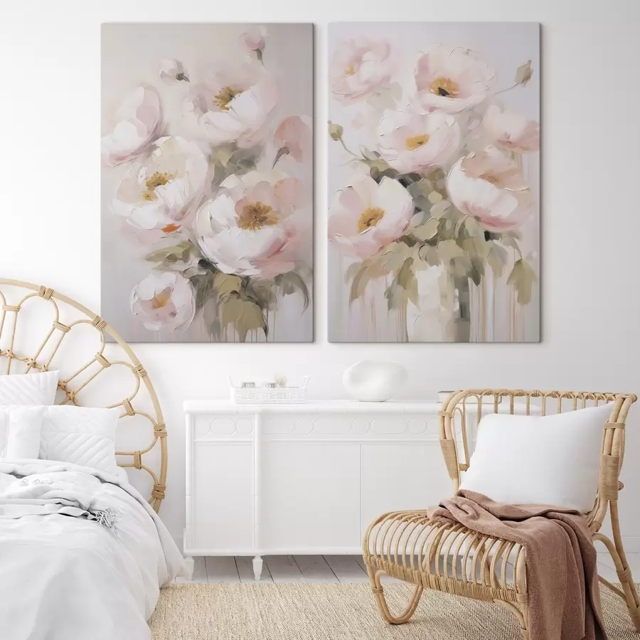  Schilderijen Abstracte bloemen imitatie van schilderkunst m30166