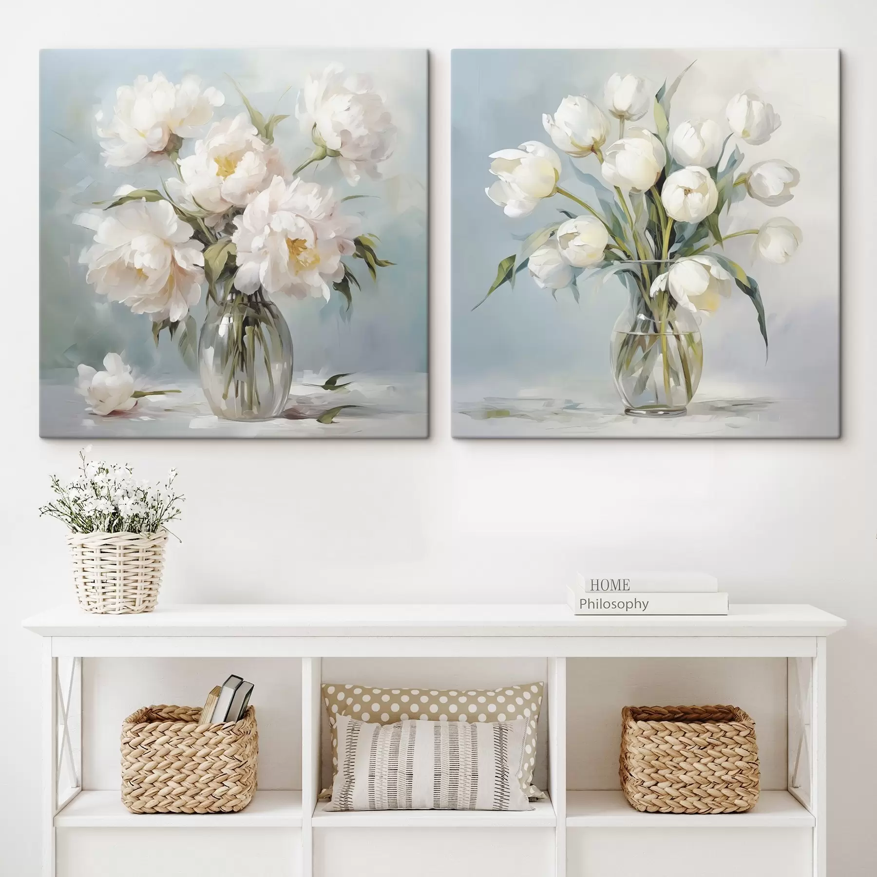  Schilderijen Een boeket bloemen in een vaas, imitatie schilderij m30167