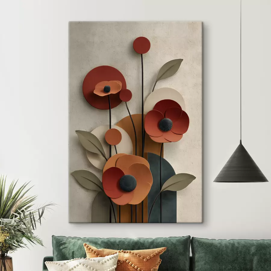 Schilderijen bloemen in een vereenvoudigde stijl met een volume-effect s48293