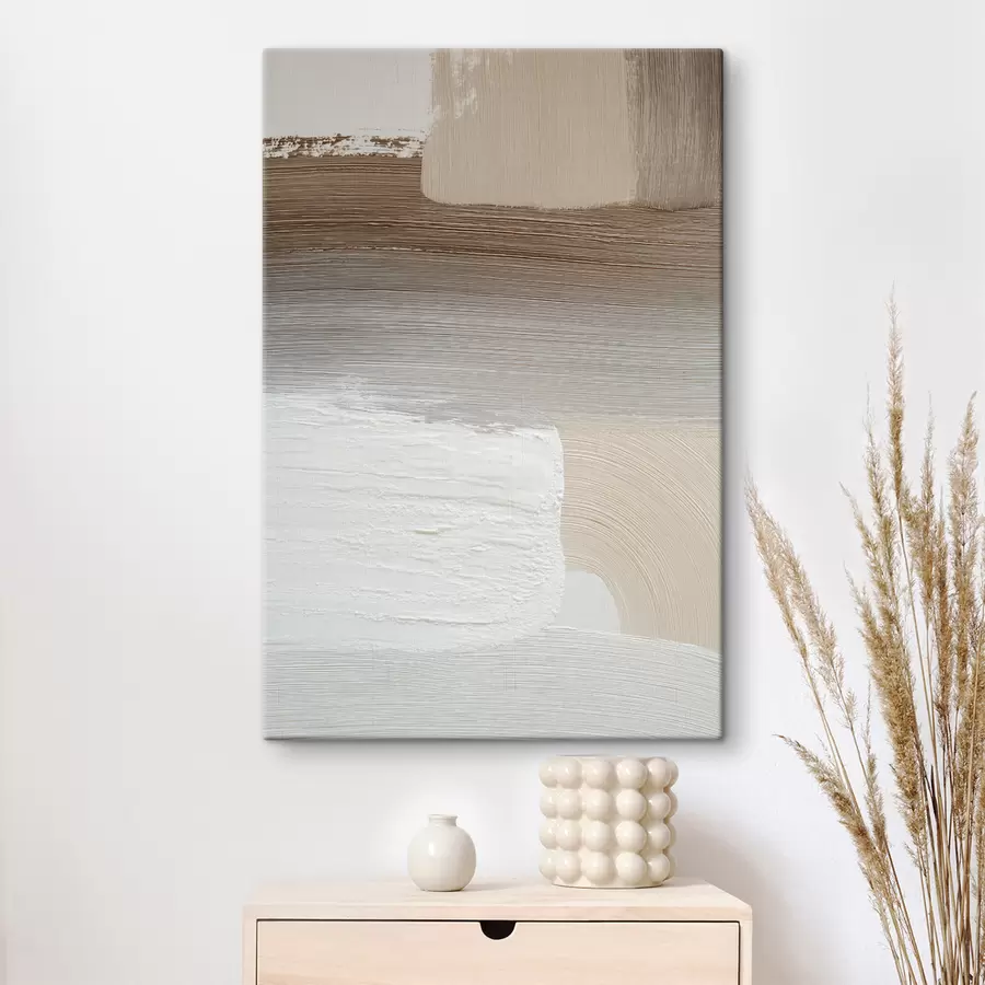  Schilderijen brede, abstracte penseelstreken s48295