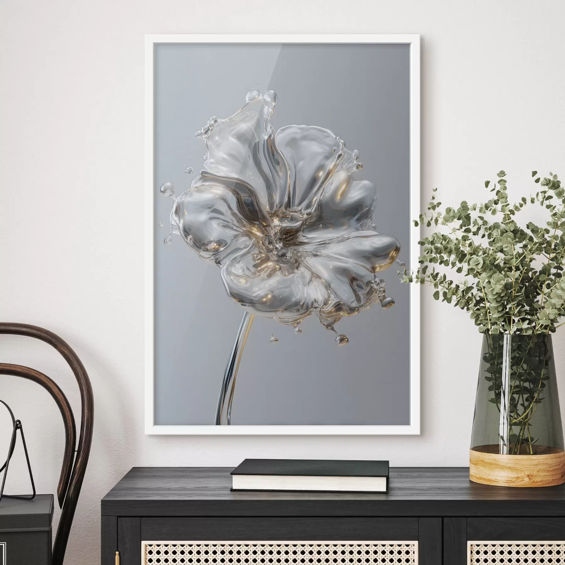 Fotobehang bloem in een vloeibare textuurstijl f47955