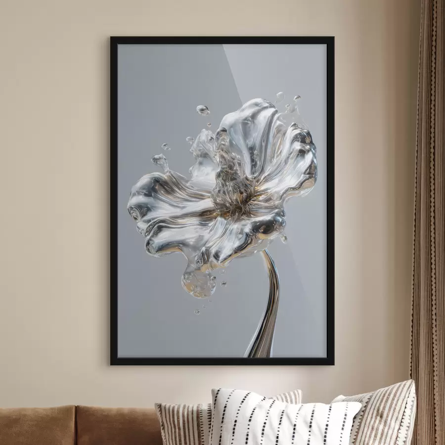 Fotobehang bloem in een vloeibare textuurstijl f47956