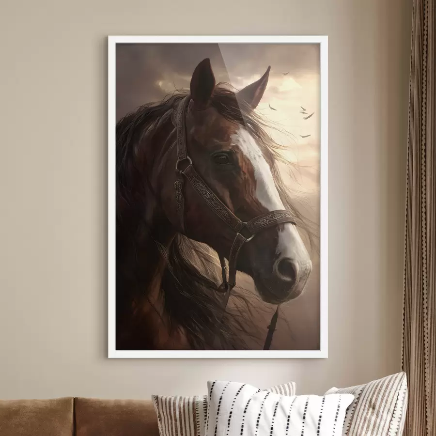 Fotobehang portret van een bruine paard f48291