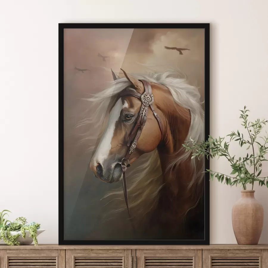 Fotobehang portret van een rood paard f48292