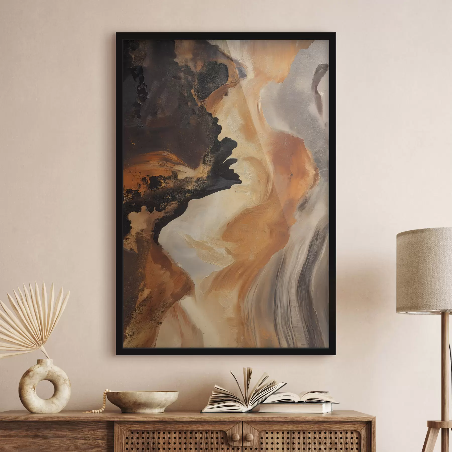 Fotobehang Abstracte penseelstreken f48302