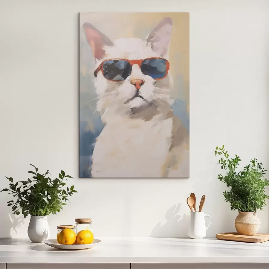  Schilderijen Kat met bril imitatie van schilderij s48273